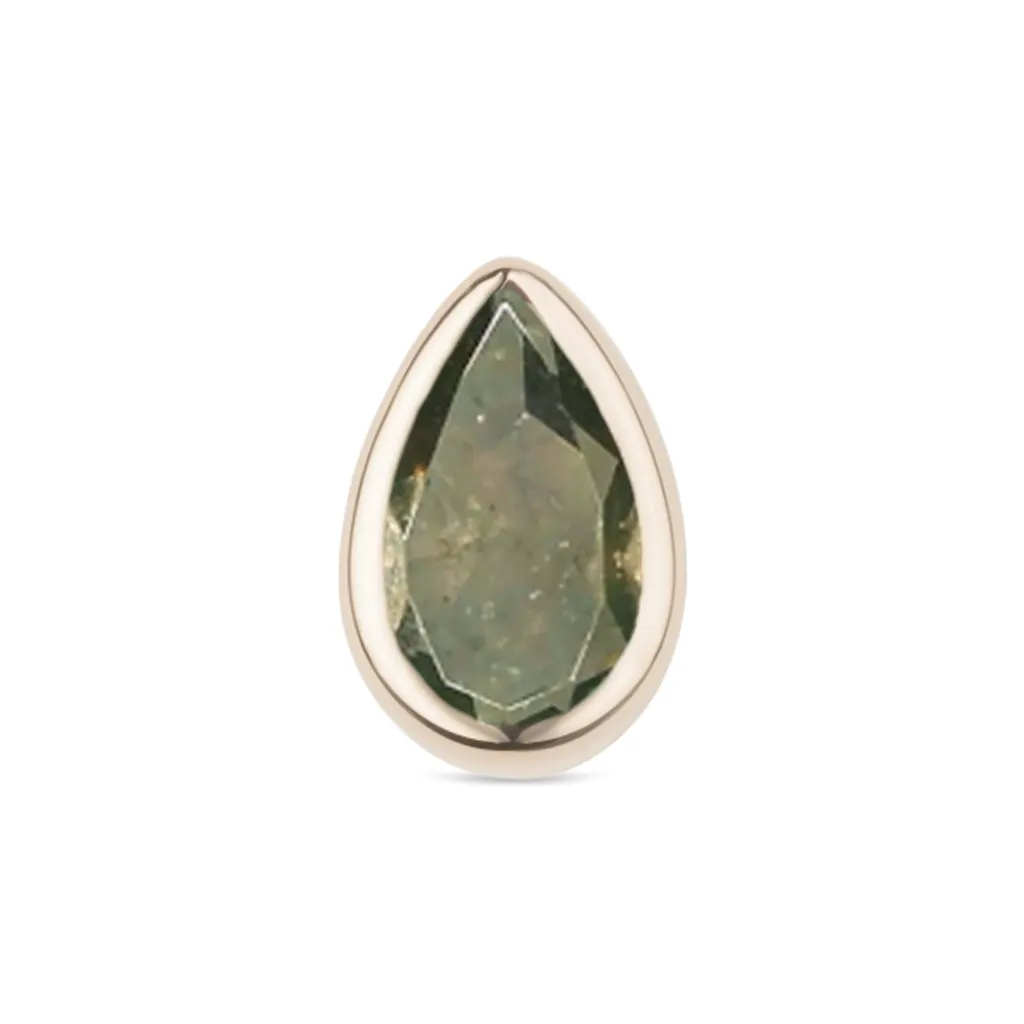 Alchemy Adornment 14K Solid Yellow Gold Pear Bezel - Smokey Quartz