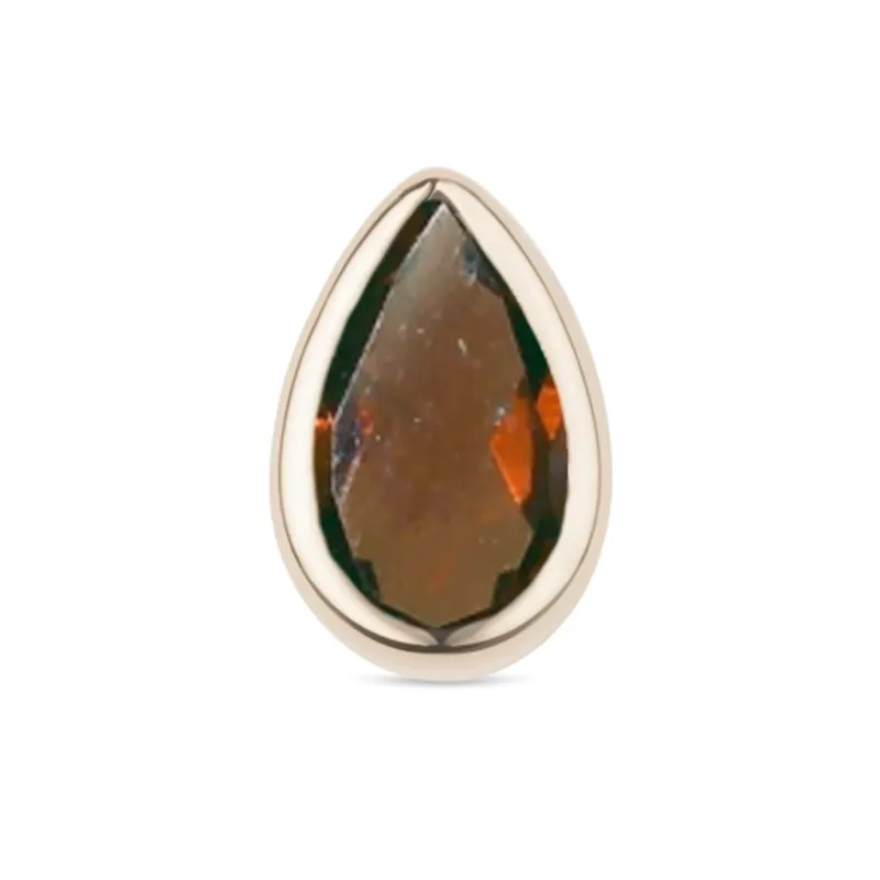Alchemy Adornment 14K Solid Yellow Gold Pear Bezel - Garnet