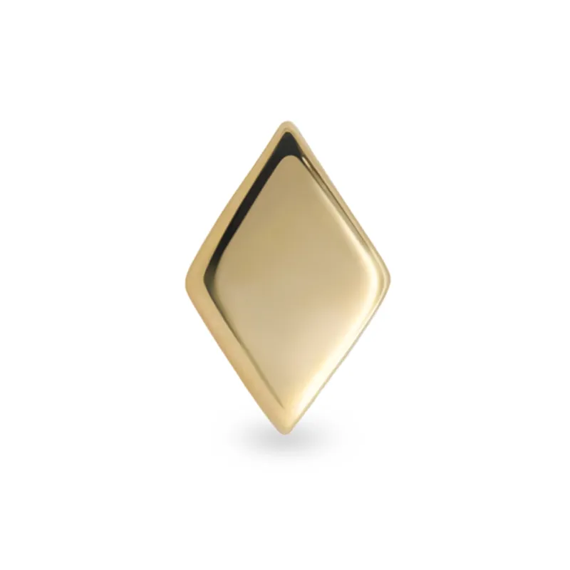 Alchemy Adornment 14K Solid Yellow Gold Diamond 2.65 x4 mm- Mirror Finish