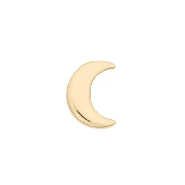 Alchemy Adornment 14K Solid Yellow Gold Moon 3,1x4,2 mm - Mirror Finish