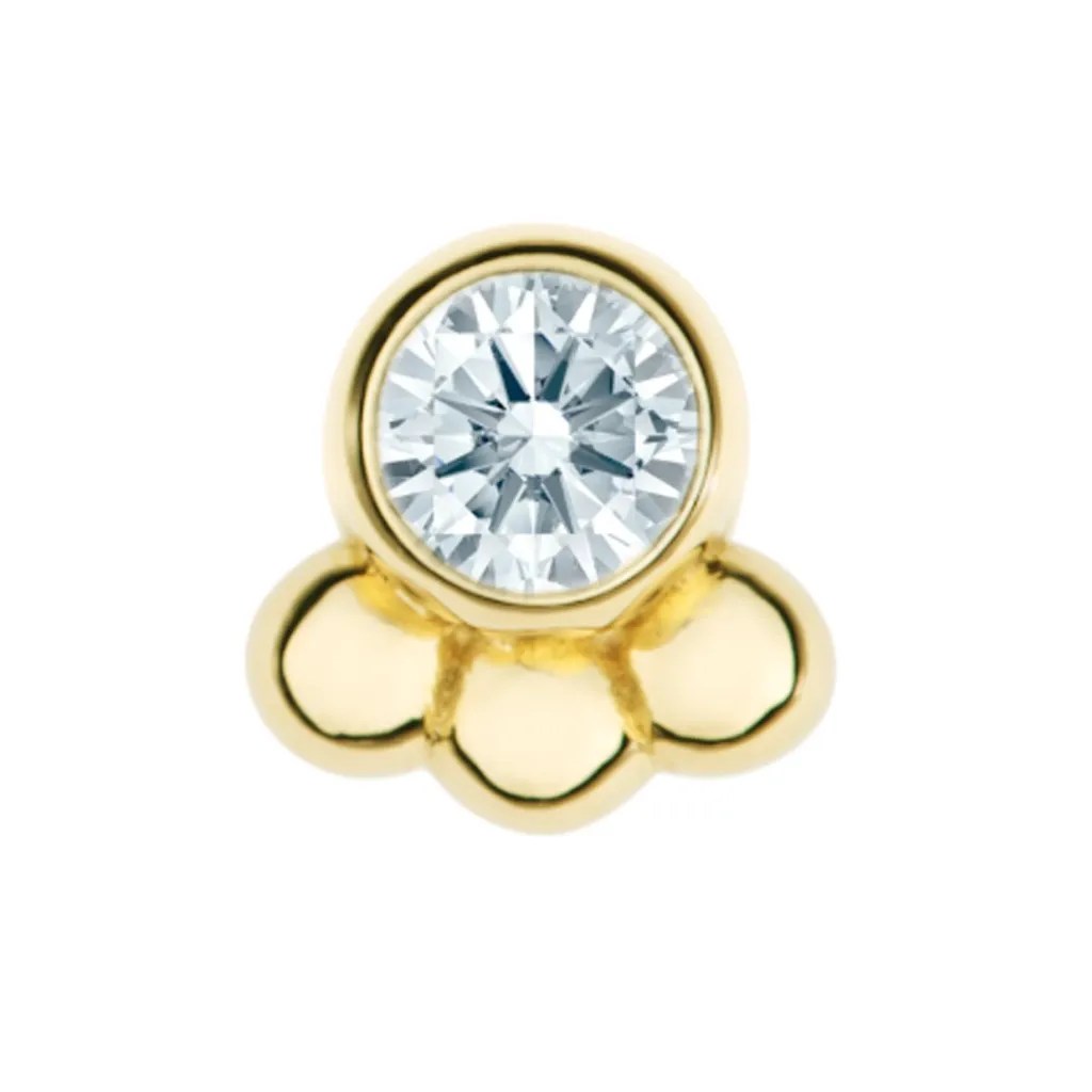 Alchemy Adornment 14K Solid Yellow Gold Dani - 3 mm White CZ Alchemy Adornment 14K Solid Yellow Gold Dani - 3 mm White CZ