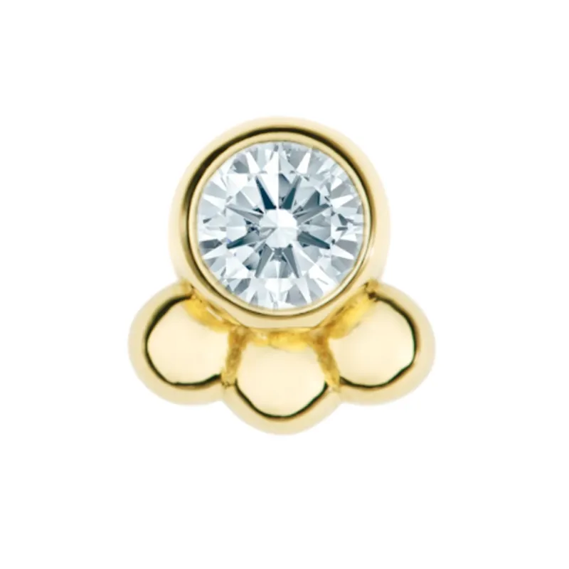 Alchemy Adornment 14K Solid Yellow Gold Dani - 3 mm White CZ
