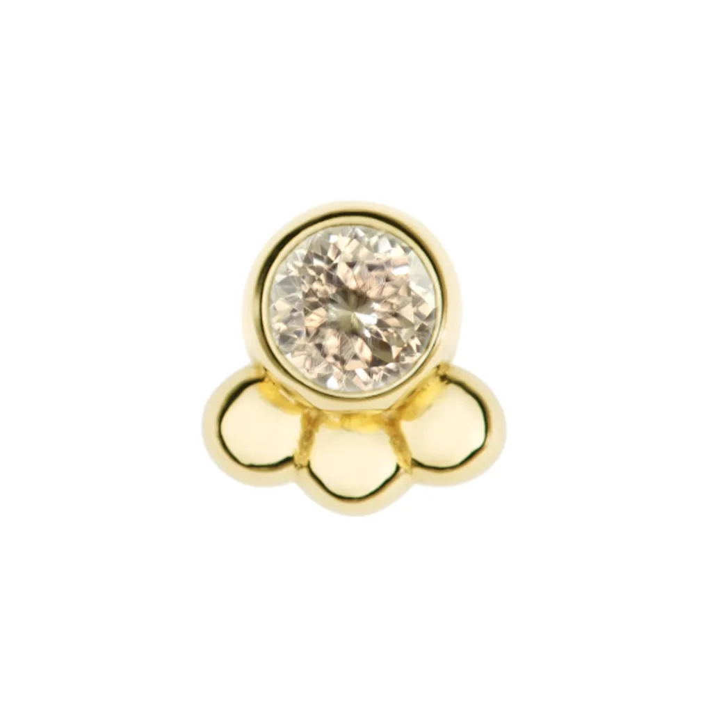 Alchemy Adornment 14K Solid Yellow Gold Dani - 2 mmGenuine Champagne Zircon Alchemy Adornment 14K Solid Yellow Gold Dani - 2 mmGenuine Champagne Zircon