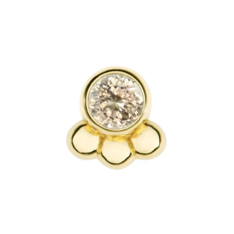 Alchemy Adornment 14K Solid Yellow Gold Dani - 2 mmGenuine Champagne Zircon