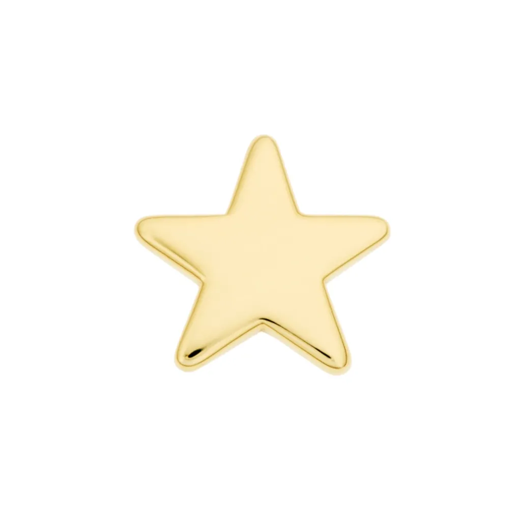 Alchemy Adornment 14K Solid Yellow Gold Star 3.7x3.9 mm - Mirror Finish
