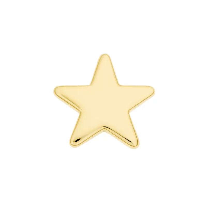 Alchemy Adornment 14K Solid Yellow Gold Star 3.7x3.9 mm - Mirror Finish