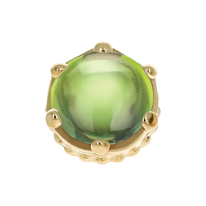 Anatometal 14K Solid Yellow Gold Queen End - 4 mm Peridot Cabochon