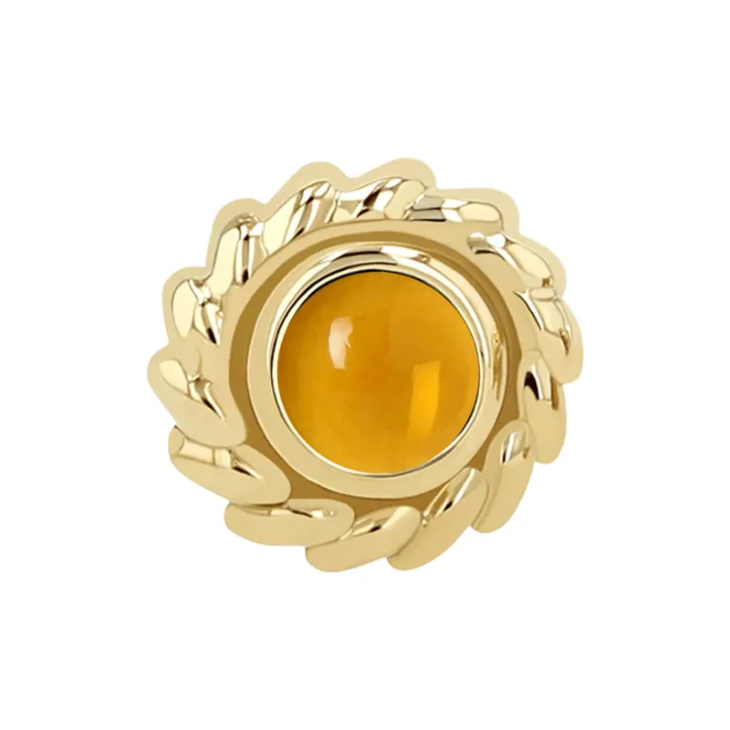 Anatometal 18K Solid Yellow Gold Nusuru End -  3 mm Citrine Cabochon