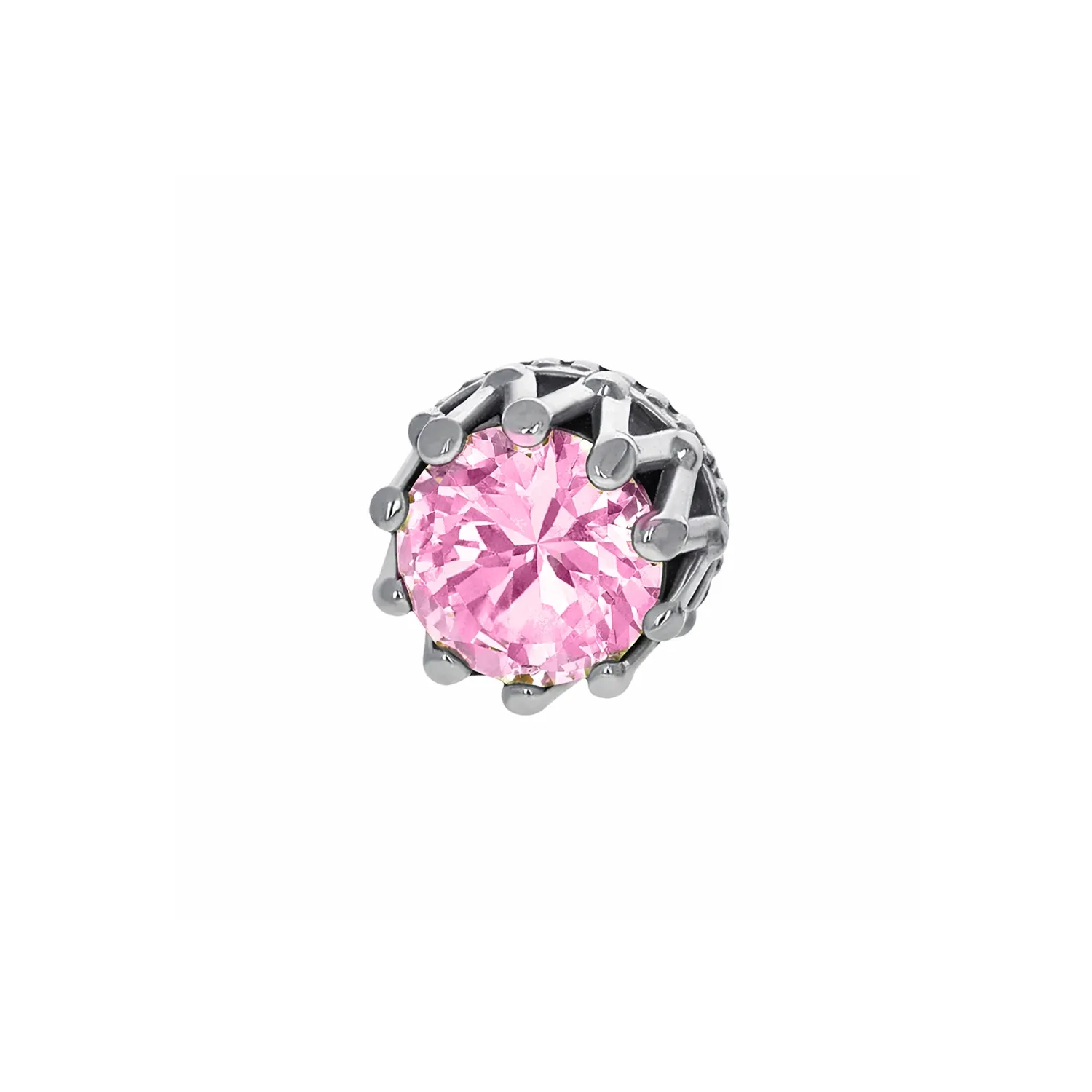 Anatometal 18K Solid White Gold King End - Primrose Cubic Zirconia