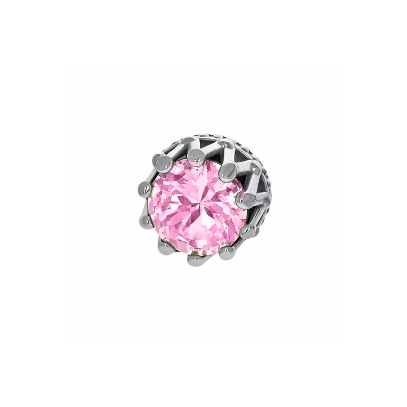 Anatometal 18K Solid White Gold King End - Primrose Cubic Zirconia