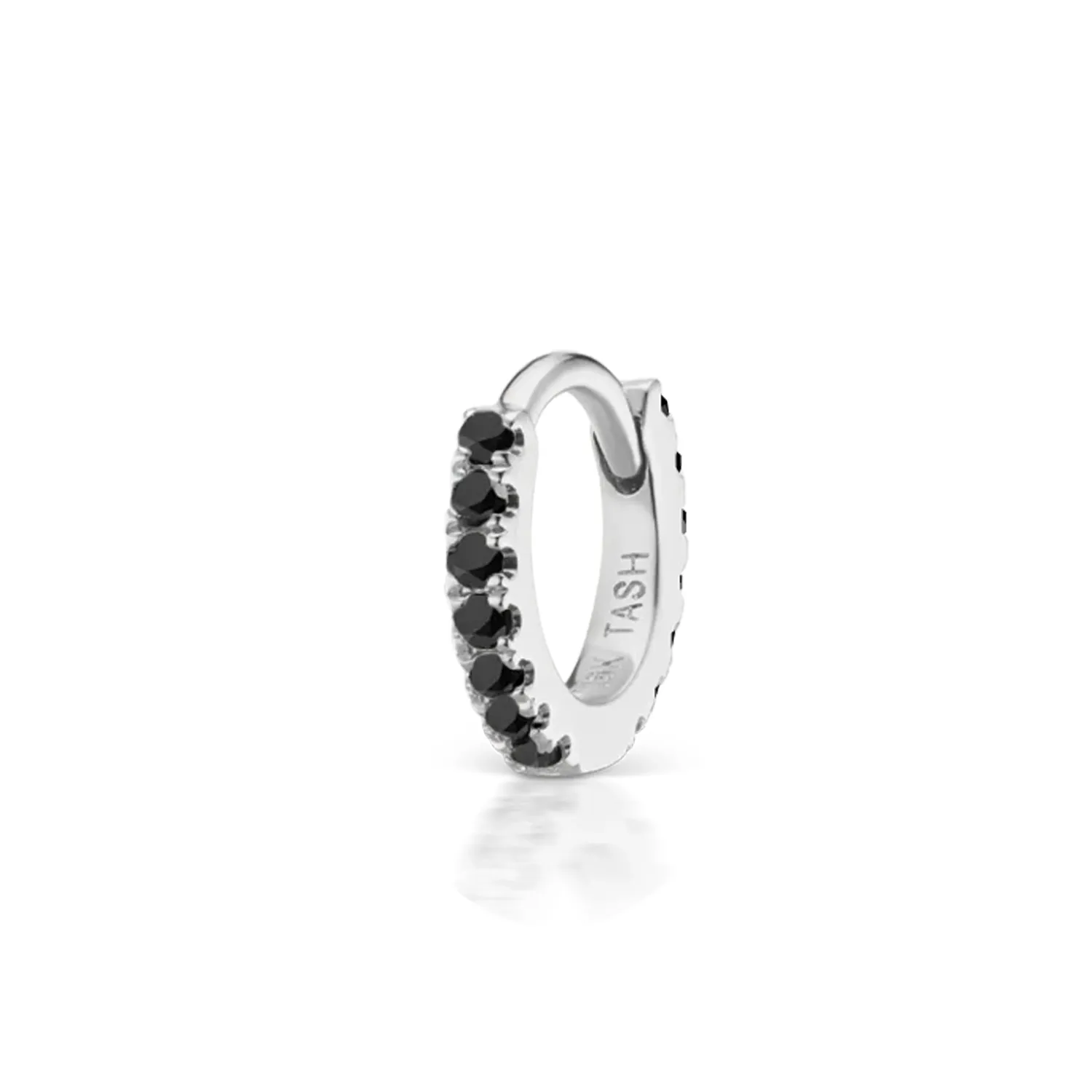 Maria Tash Solid 18K Solid White Gold - Black Diamond Eternity Hoop 1x5 mm Maria Tash Solid 18K Solid White Gold - Black Diamond Eternity Hoop 1x5 mm