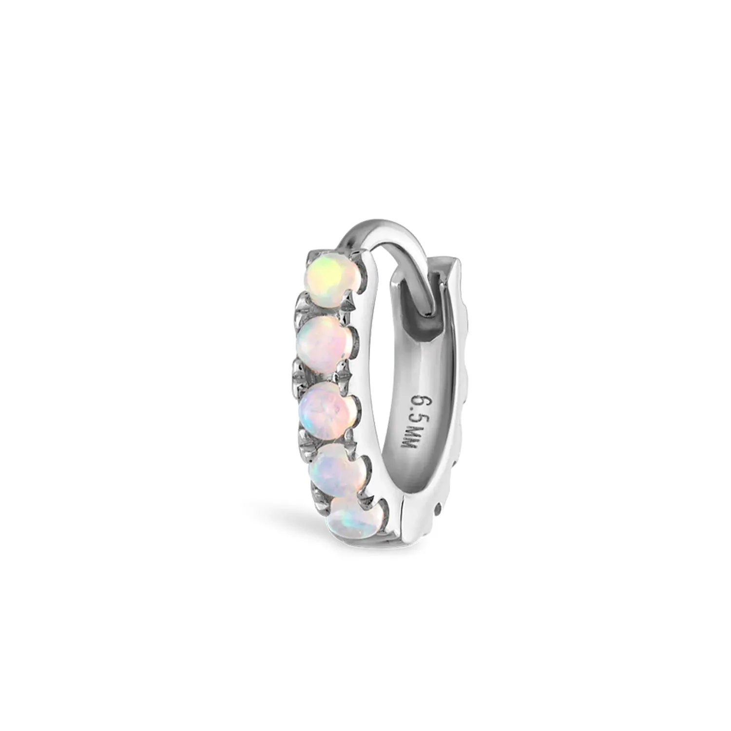 Maria Tash Solid 18K Solid White Gold - Opal Eternity Hoop Earring 1x6,5mm