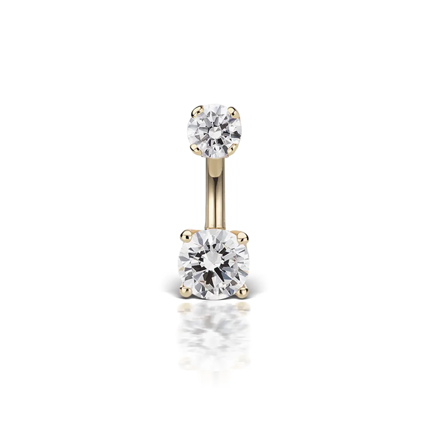 Maria Tash Solid 14K Solid Yellow Gold - Prong Set Cubic Zirconia Rook Barbell 1,2x6,5 mm