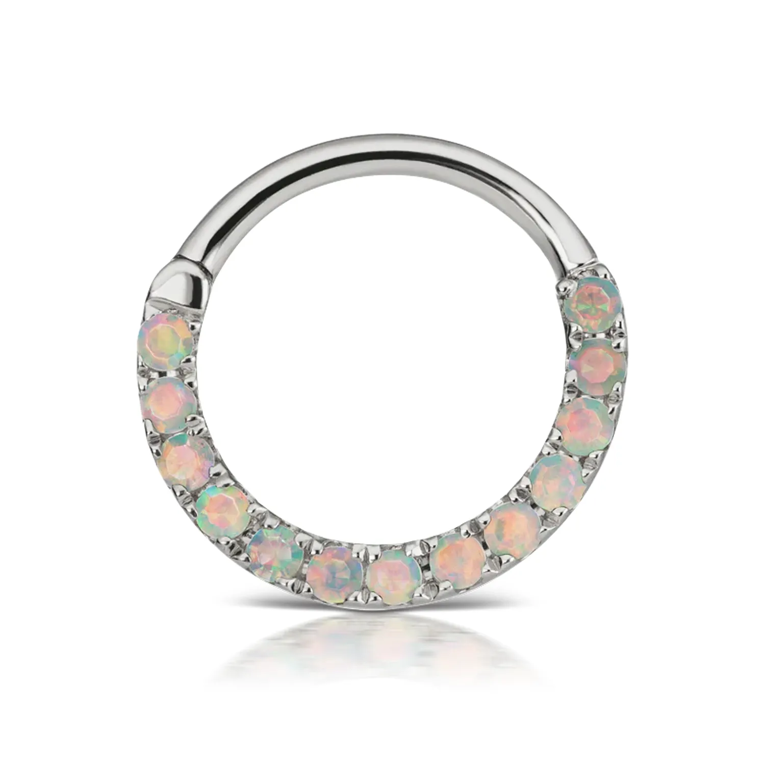 Maria Tash Solid 14K Solid White Gold - Opal Horizontal Eternity Hoop Earring 1,2x9,5mm Maria Tash Solid 14K Solid White Gold - Opal Horizontal Eternity Hoop Earring 1,2x9,5mm