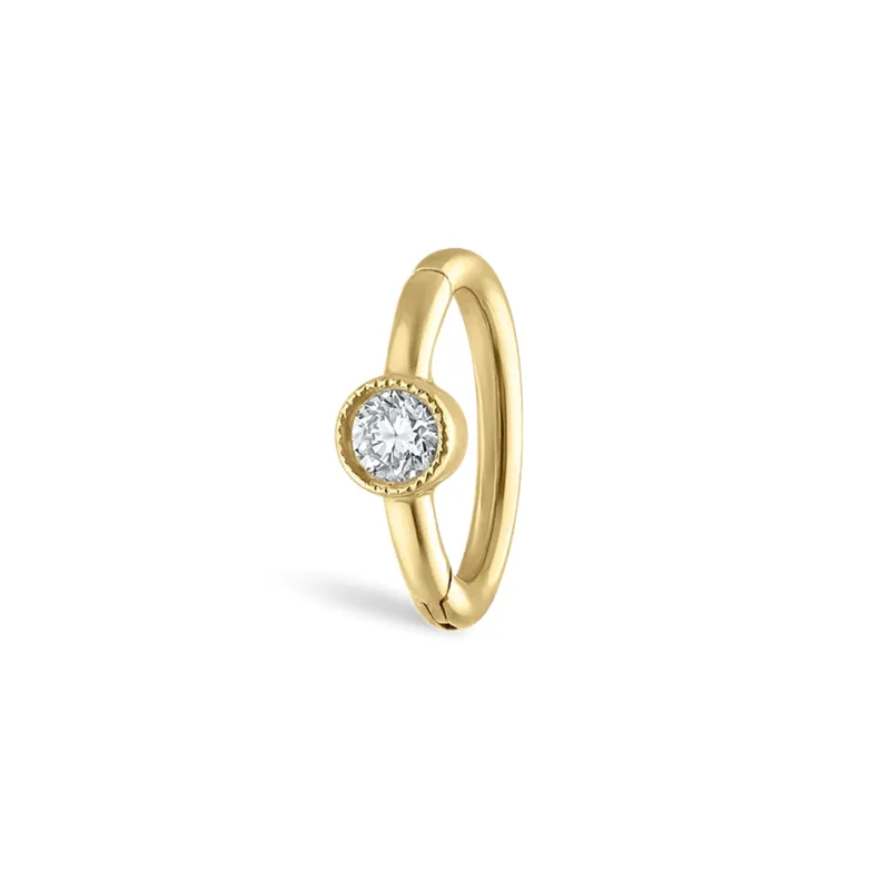 Maria Tash Solid 18K Solid Yellow Gold - Scalloped Diamond Hoop Earring 1,2x6,5