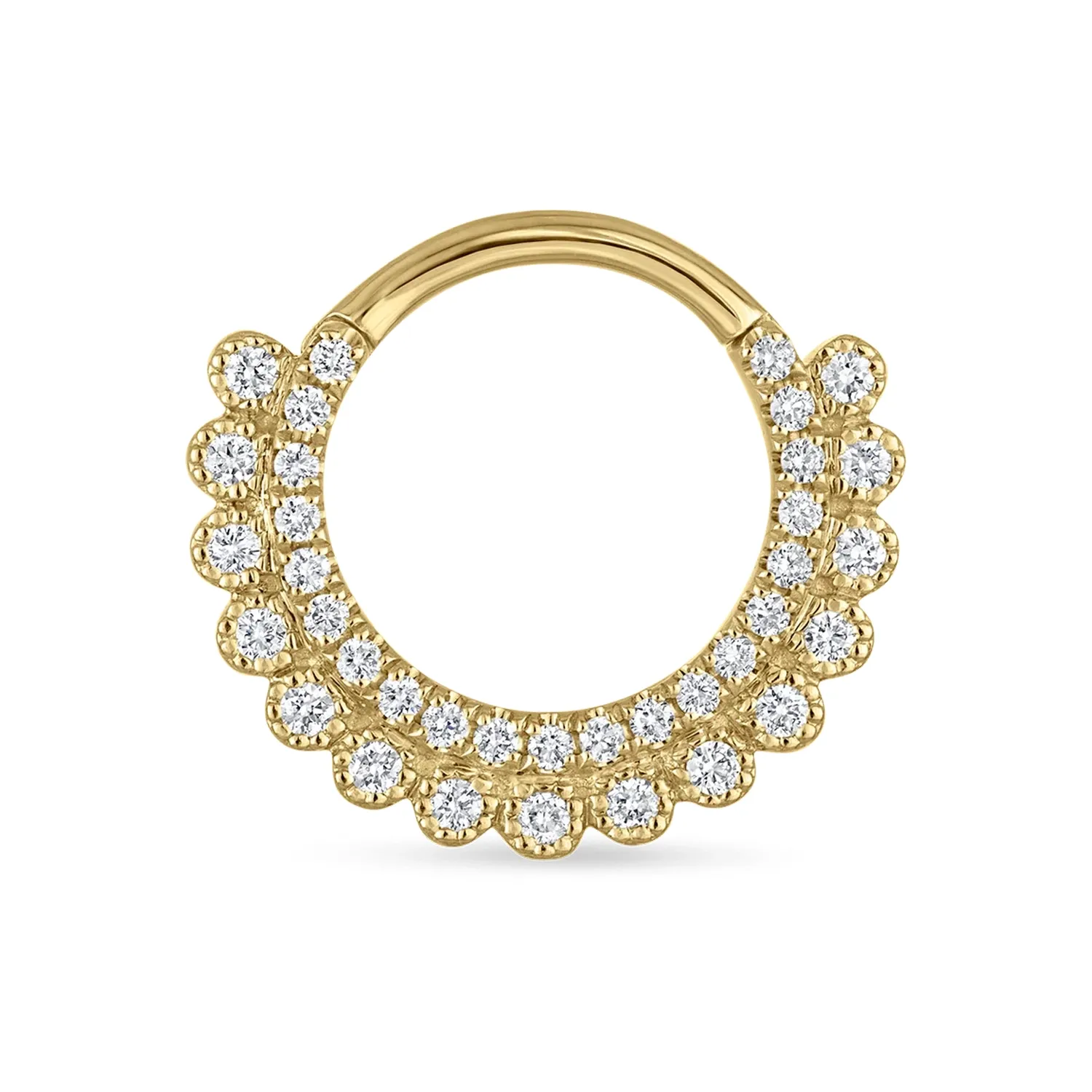 Maria Tash Solid 14K Solid Yellow Gold - Cubic Zirconia Apsara Hoop Earring 1,2x9,5mm Maria Tash Solid 14K Solid Yellow Gold - Cubic Zirconia Apsara Hoop Earring 1,2x9,5mm