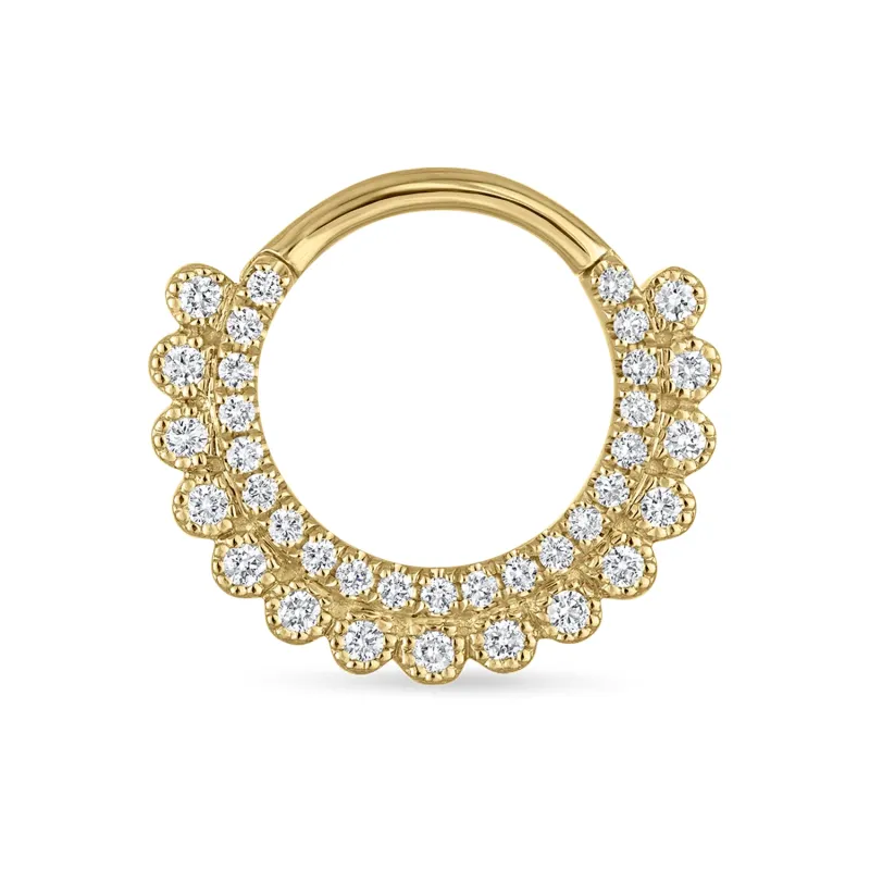 Maria Tash Solid 14K Solid Yellow Gold - Cubic Zirconia Apsara Hoop Earring 1,2x9,5mm