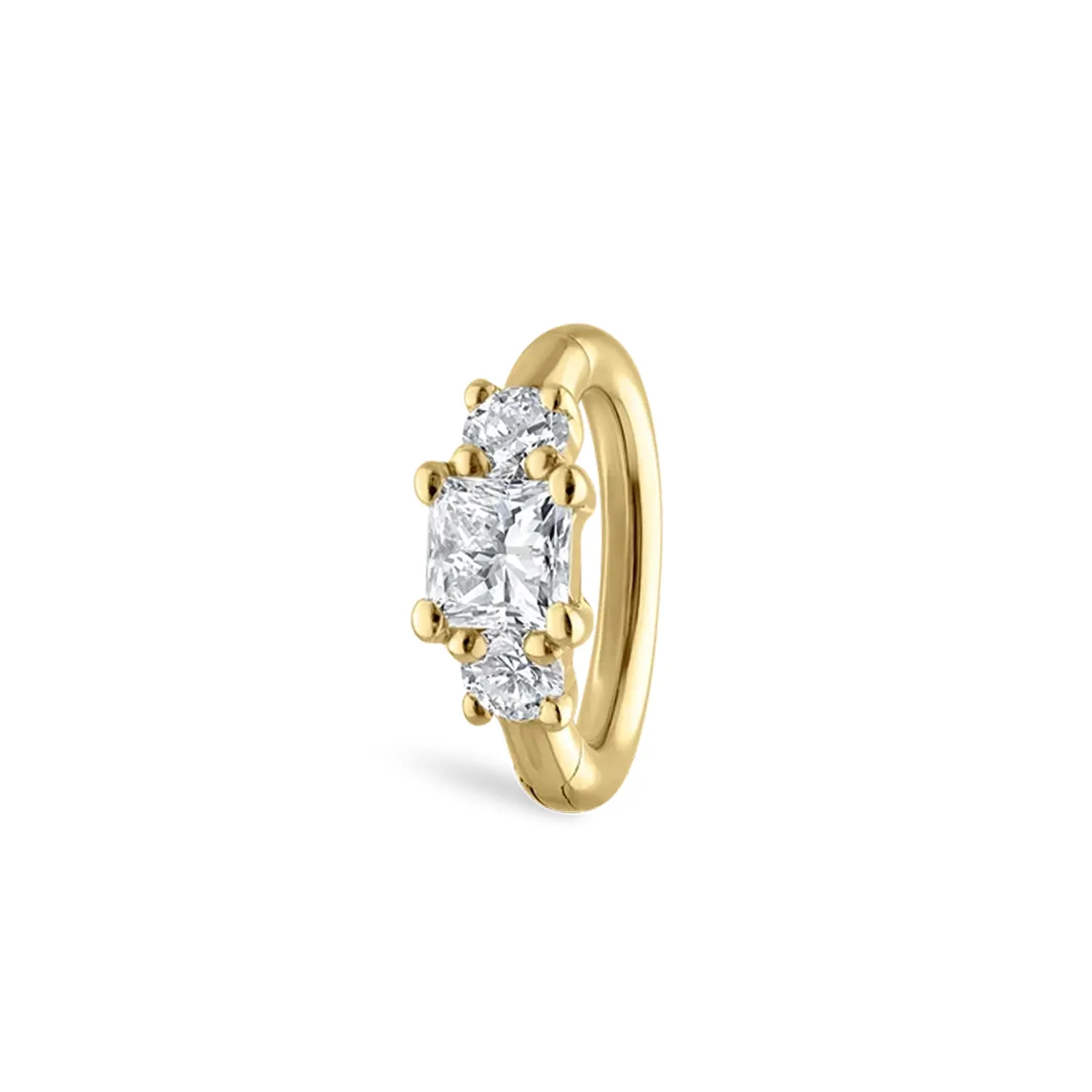 Maria Tash Solid 18K Solid Yellow Gold - 2mm Diamond Princess Hoop Earring 1x8mm Maria Tash Solid 18K Solid Yellow Gold - 2mm Diamond Princess Hoop Earring 1x8mm