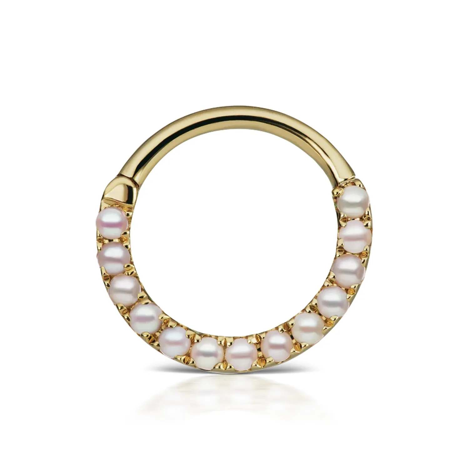 Maria Tash Solid 14K Solid Yellow Gold - Pearl Horizontal Eternity Hoop Earring 1,2x9,5mm Maria Tash Solid 14K Solid Yellow Gold - Pearl Horizontal Eternity Hoop Earring 1,2x9,5mm
