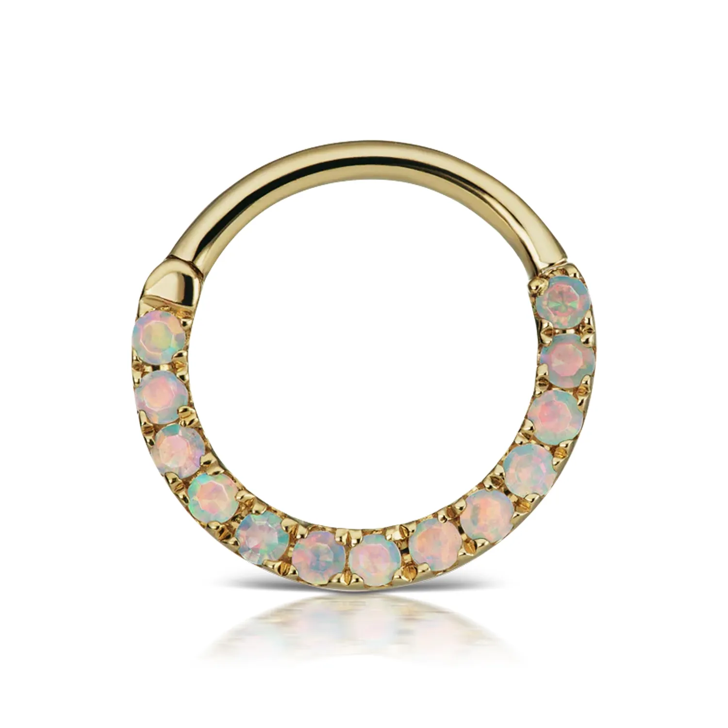 Maria Tash Solid 14K Solid Yellow Gold - Opal Horizontal Eternity Hoop Earring 1,2x9,5mm