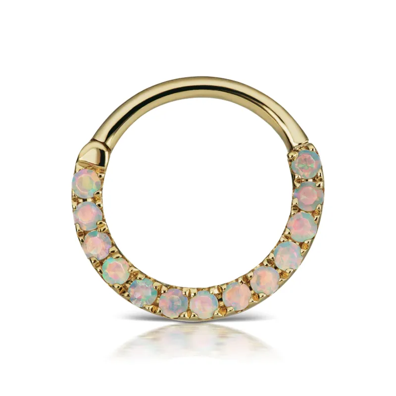 Maria Tash Solid 14K Solid Yellow Gold - Opal Horizontal Eternity Hoop Earring 1,2x9,5mm
