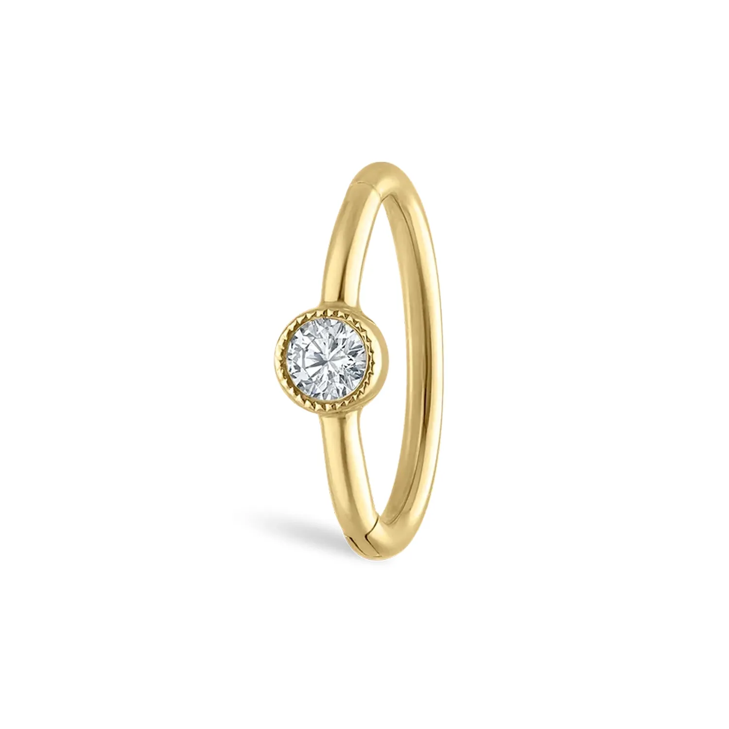 Maria Tash Solid 18K Solid Yellow Gold - Scalloped Diamond Hoop Earring 1,2x8mm Maria Tash Solid 18K Solid Yellow Gold - Scalloped Diamond Hoop Earring 1,2x8mm
