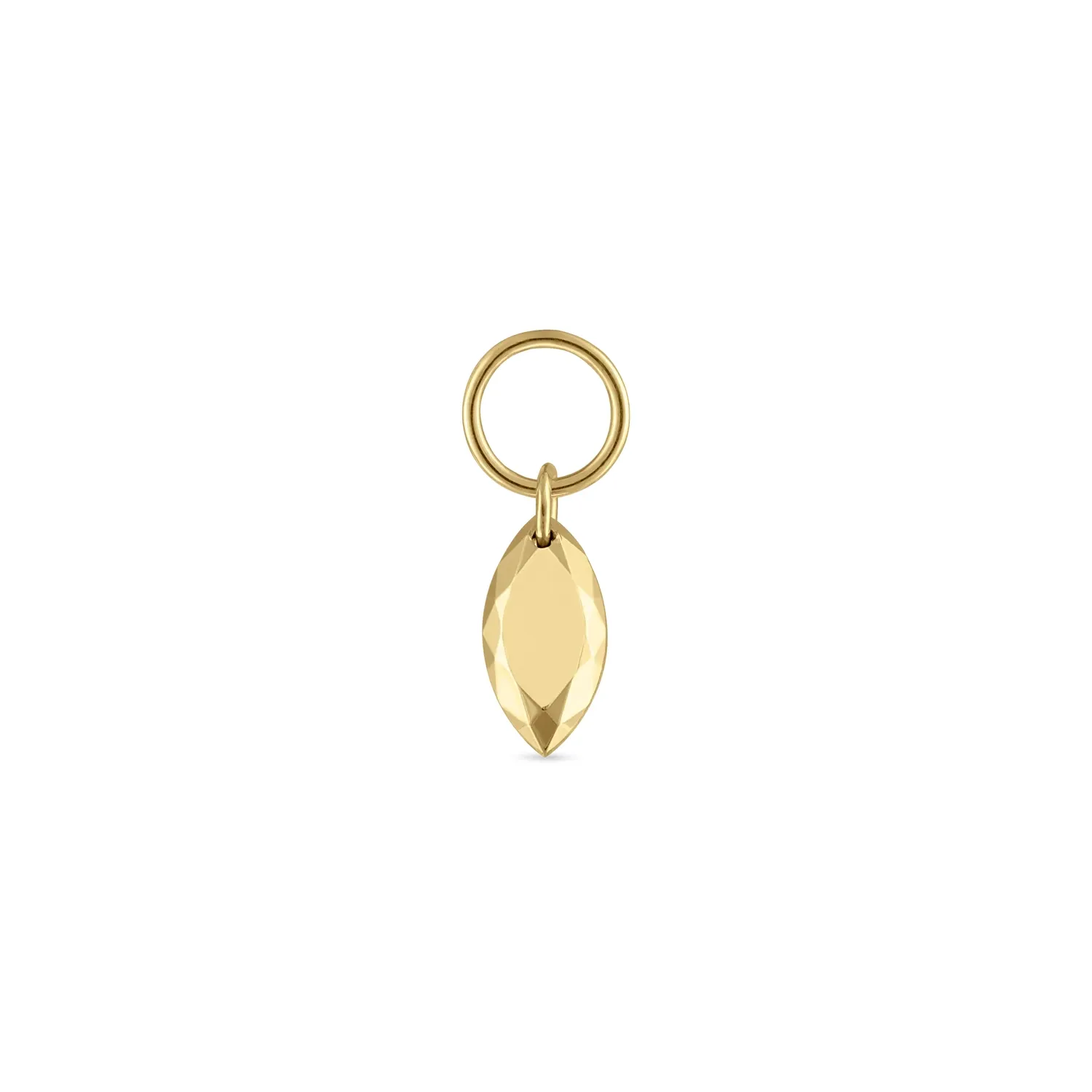 Maria Tash Solid 14K Solid Yellow Gold Charm - Faceted Gold Marquise Charm 5,5 mm