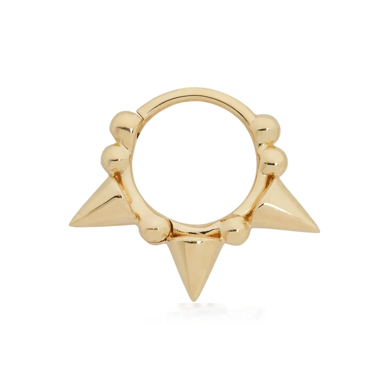 Maria Tash Solid 18K Solid Yellow Gold - Triple Short Spike Granulated Hoop Earring 1x8mm