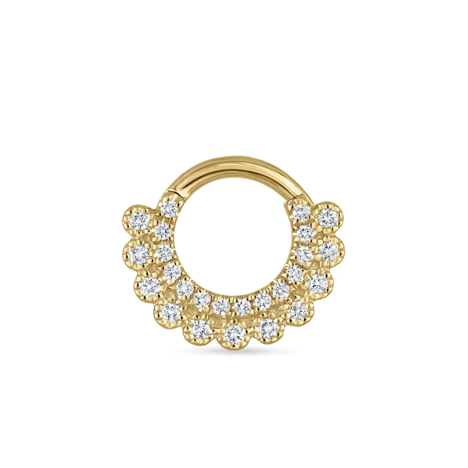 Maria Tash Solid 14K Solid Yellow Gold - Cubic Zirconia Apsara Hoop Earring 1,2x6,5mm