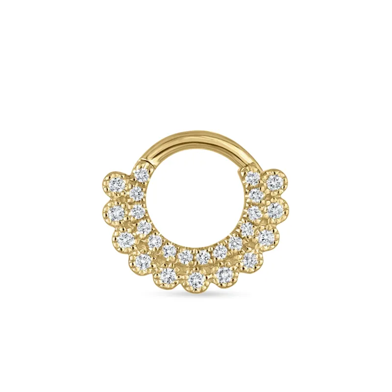 Maria Tash Solid 14K Solid Yellow Gold - Cubic Zirconia Apsara Hoop Earring 1,2x6,5mm