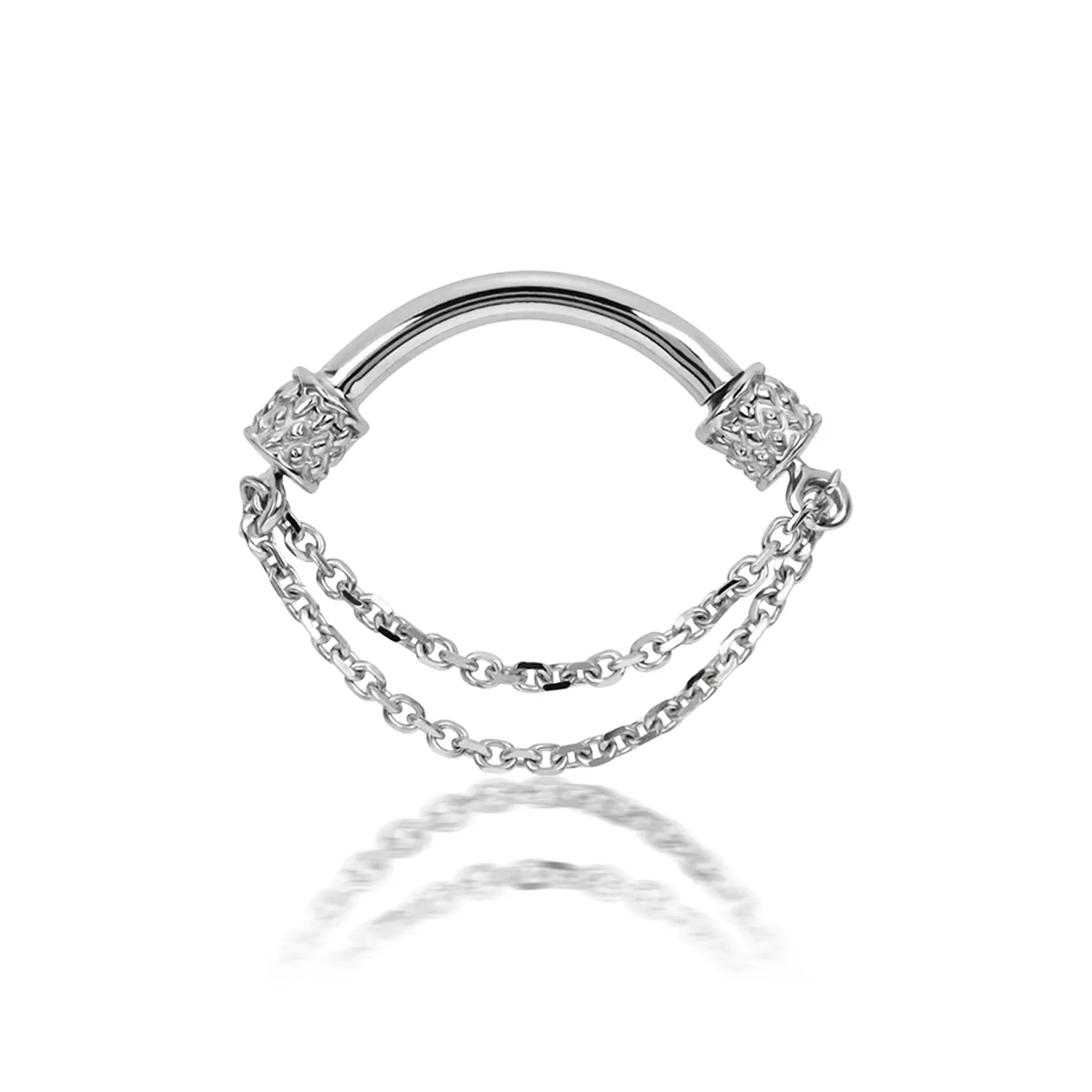 Maria Tash Solid 14K Solid White Gold - Double Chain Septum Spinner Maria Tash Solid 14K Solid White Gold - Double Chain Septum Spinner
