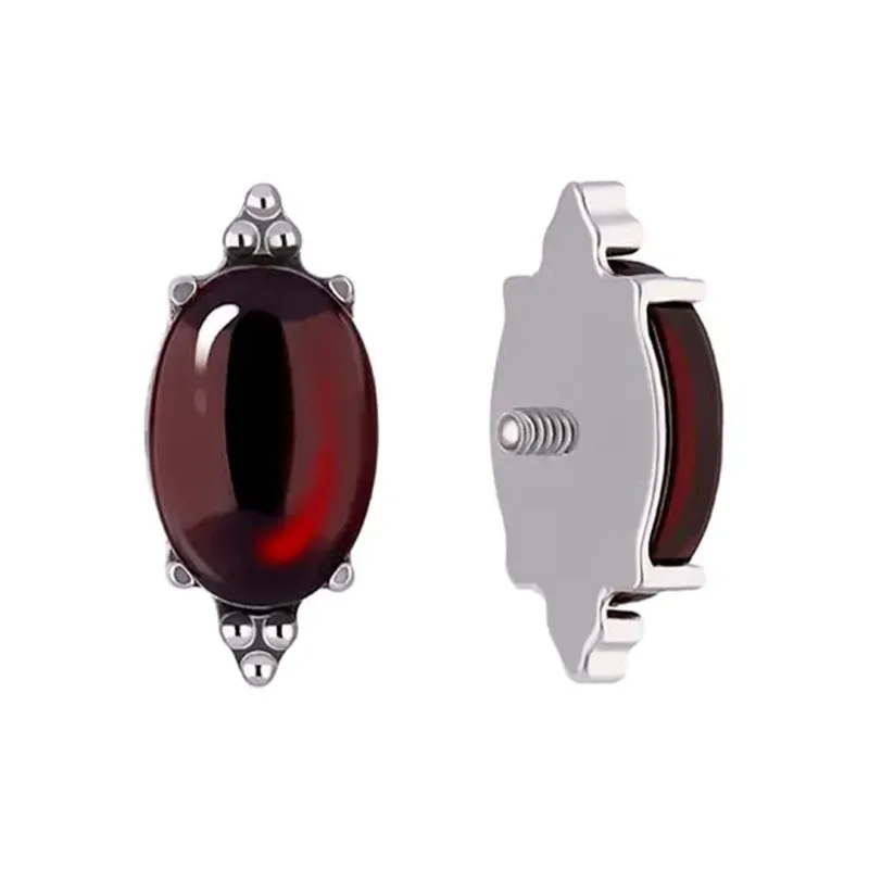 Tremun Titanium Threaded End Nola - Garnet