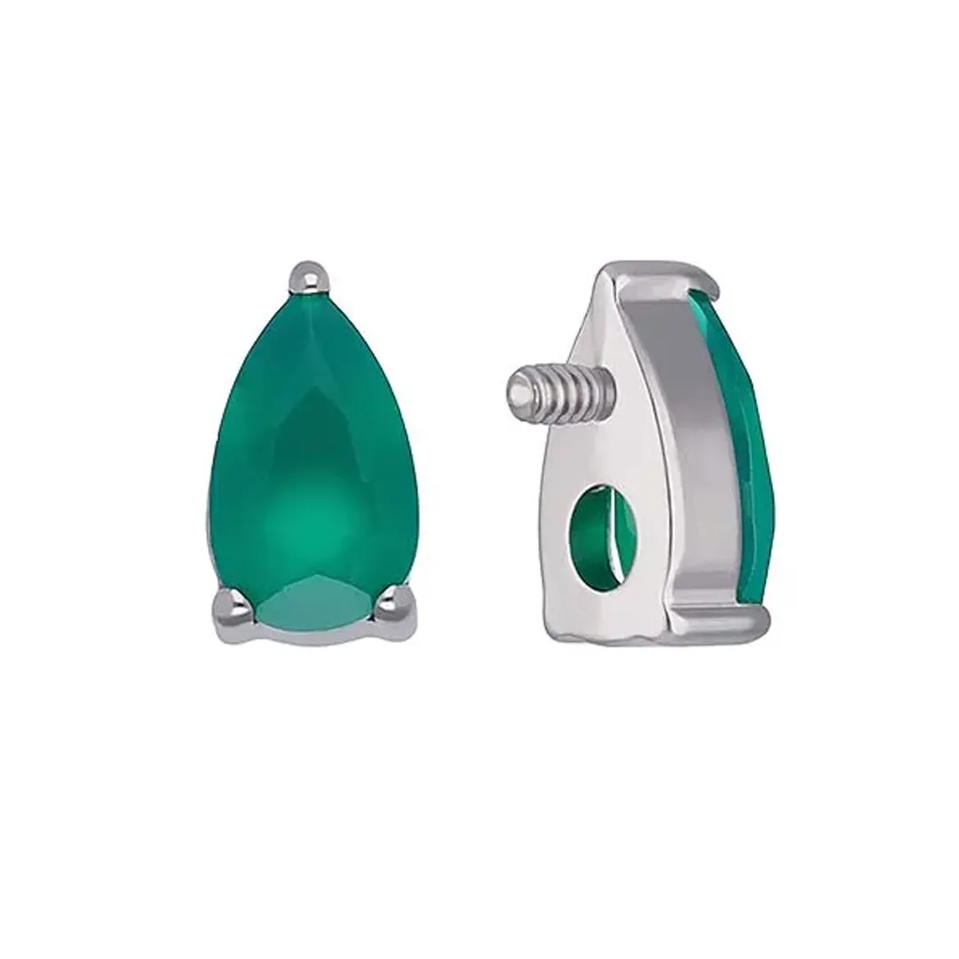 Tremun Titanium Threaded End Stacy - Green Onyx  Synthetic