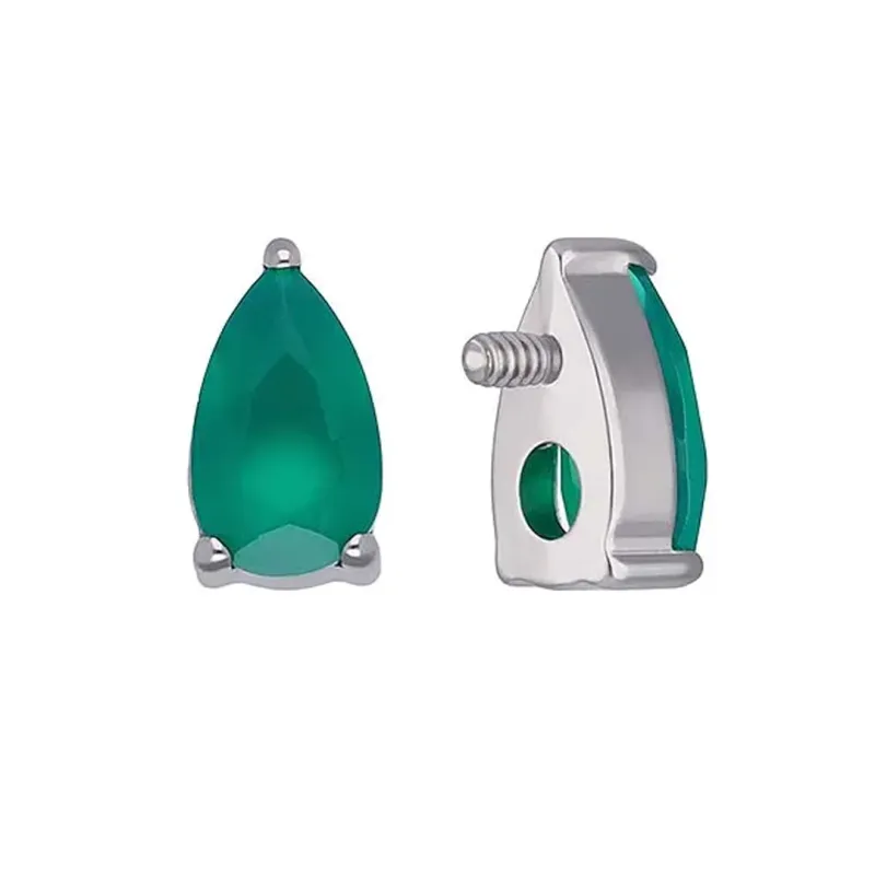 Tremun Titanium Threaded End Stacy - Green Onyx  Synthetic