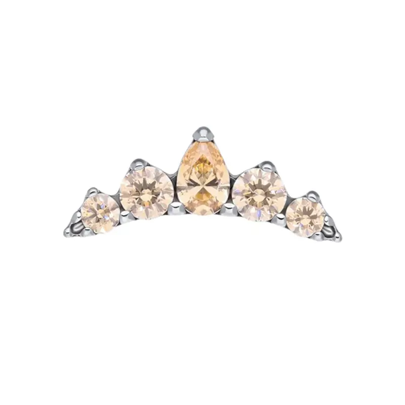 Tremun Titanium Threaded End Michelle - Champagne CZ