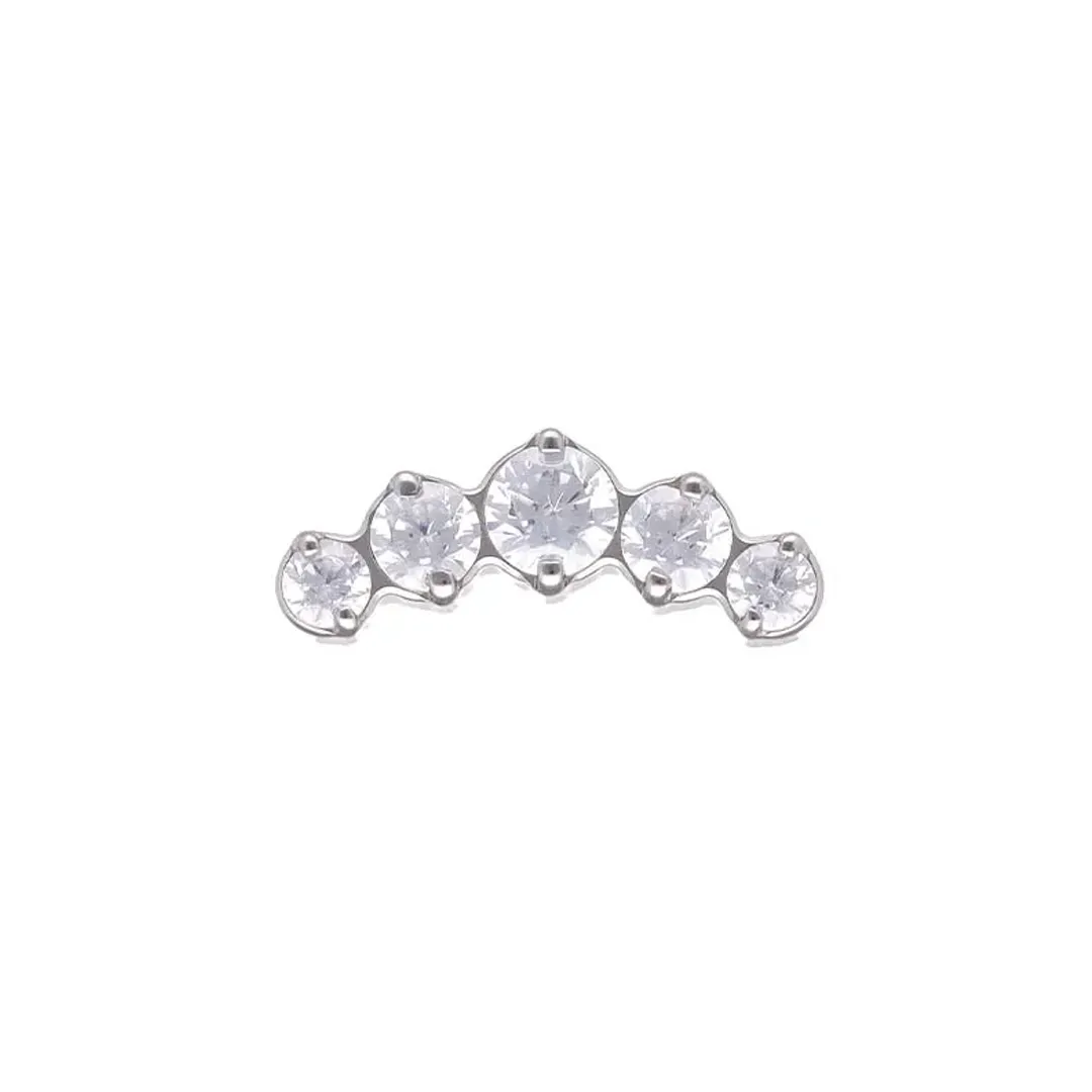 Tremun Titanium Threaded End Nano Prong Cluster - White CZ Tremun Titanium Threaded End Nano Prong Cluster - White CZ