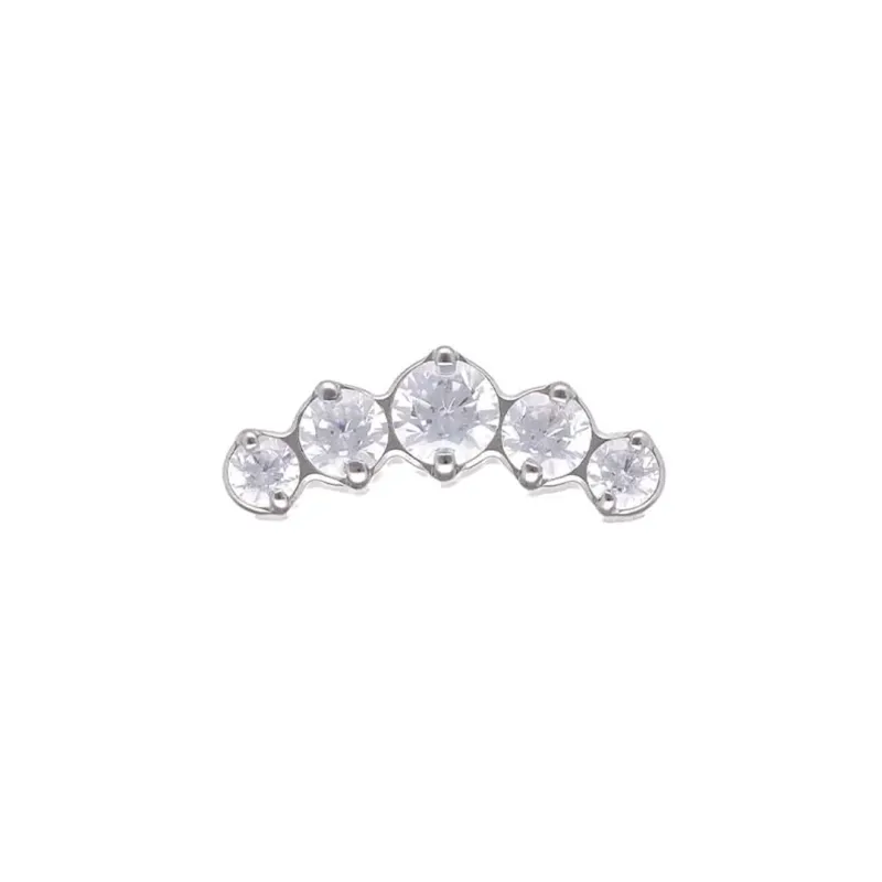 Tremun Titanium Threaded End Nano Prong Cluster - White CZ