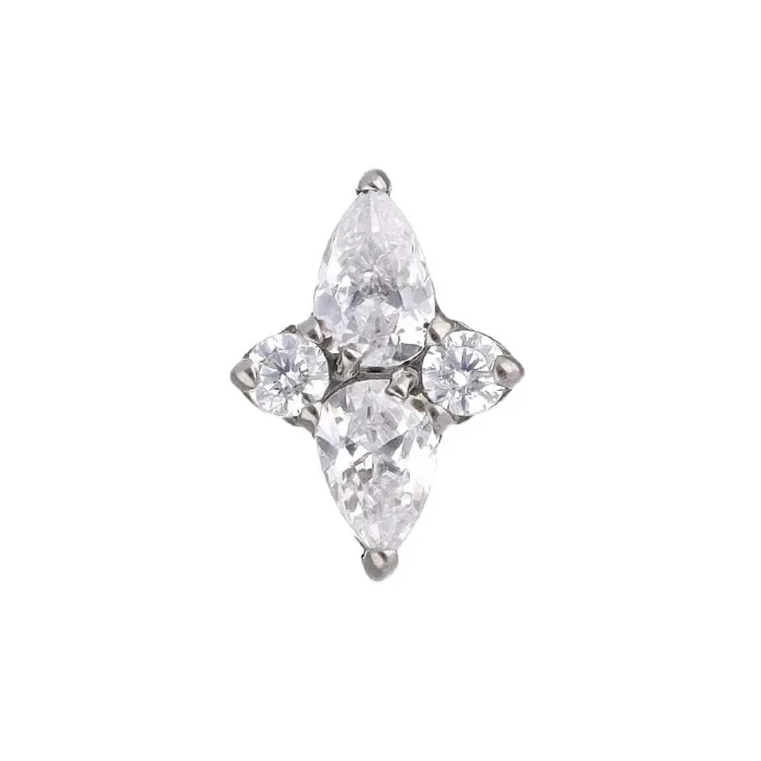 Tremun Titanium Threaded End Mia - White CZ