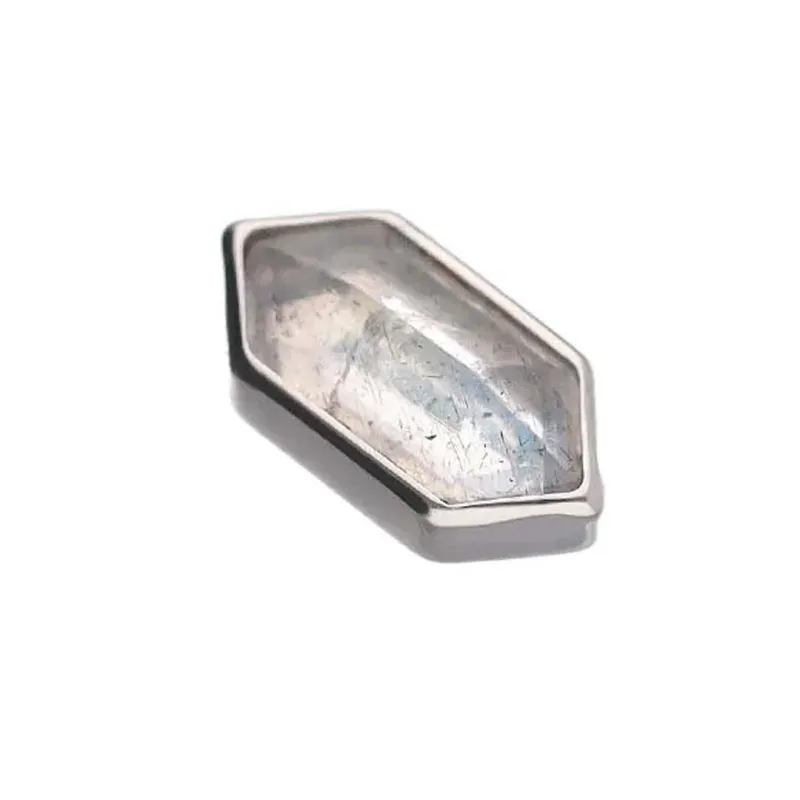 Tremun Titanium Threaded End Natural Stone Shape - Labradorite