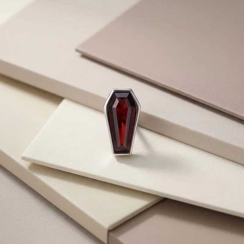Tremun Titanium Threaded End Gem Coffin - Garnet