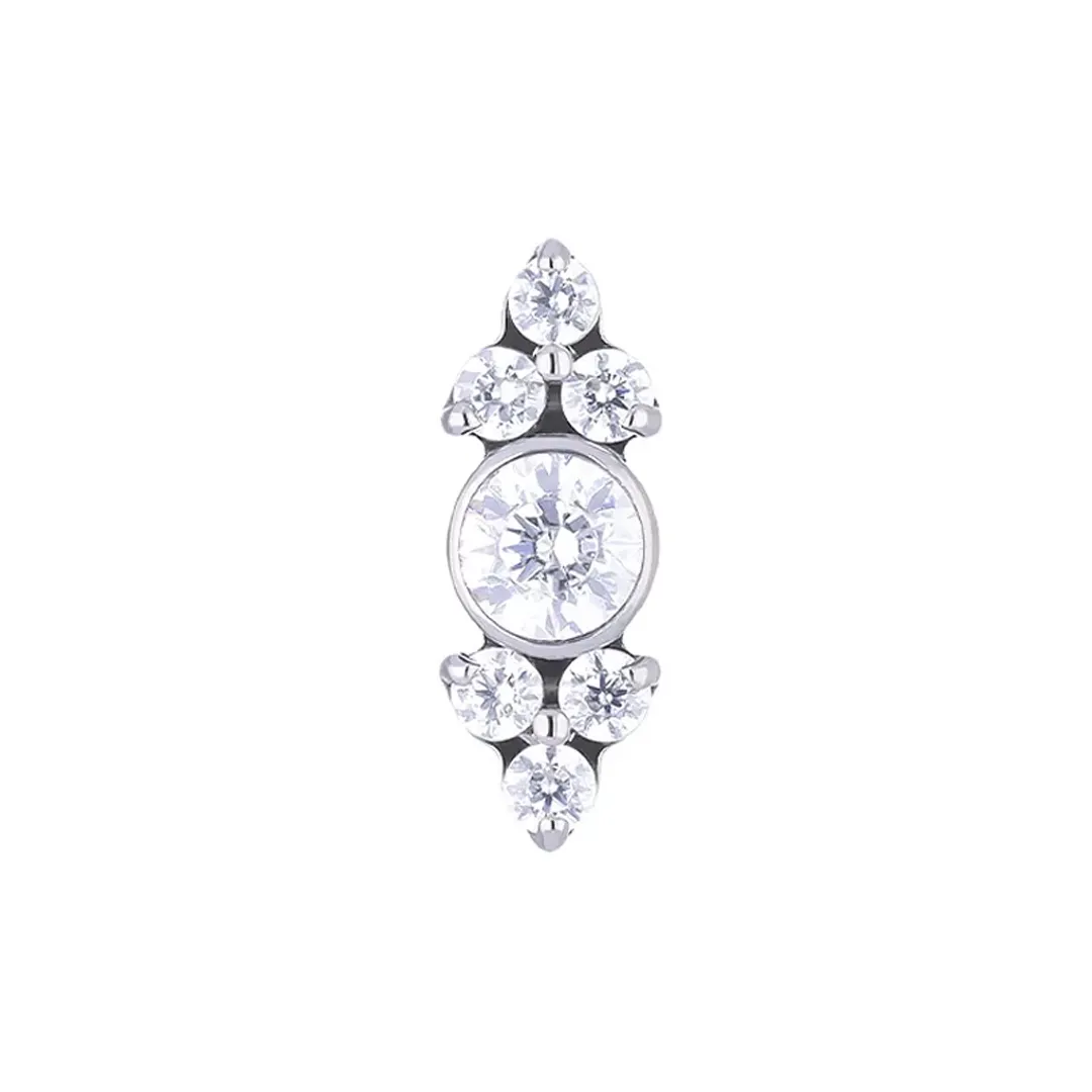 Tremun Titanium Threaded End Donna - White CZ
