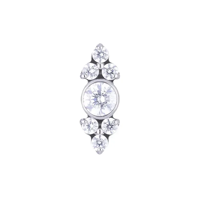 Tremun Titanium Threaded End Donna - White CZ