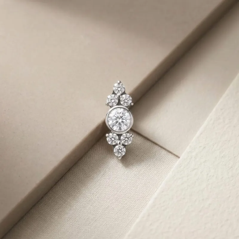 Tremun Titanium Threaded End Donna - White CZ