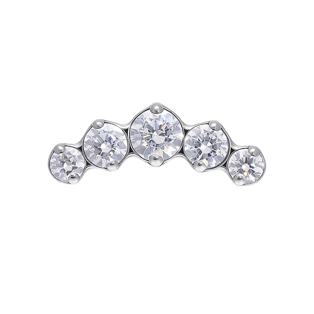 Tremun Titanium Threaded End Prong Cluster - White CZ
