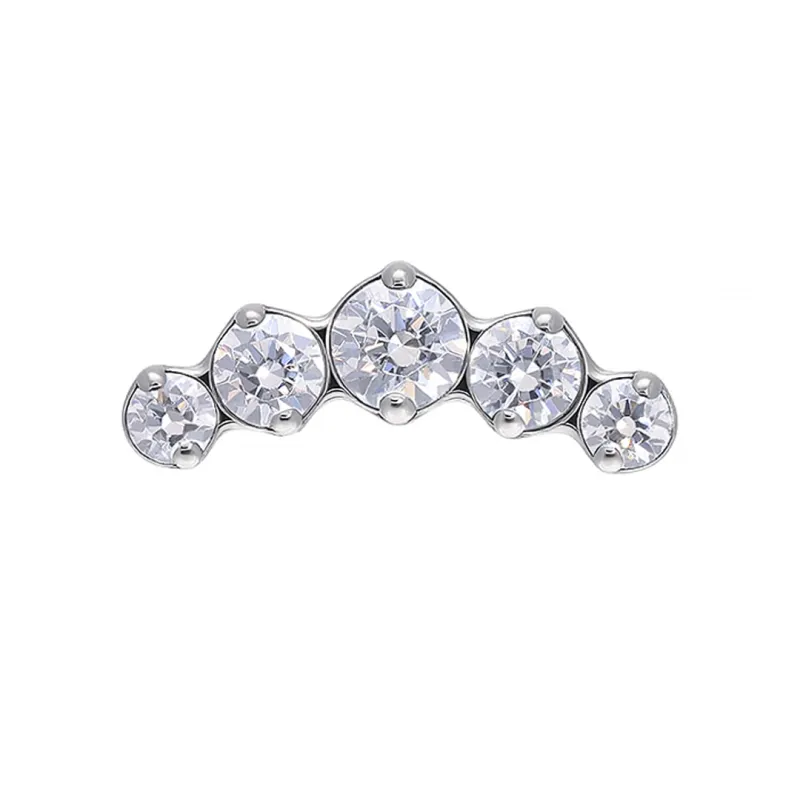 Tremun Titanium Threaded End Prong Cluster - White CZ