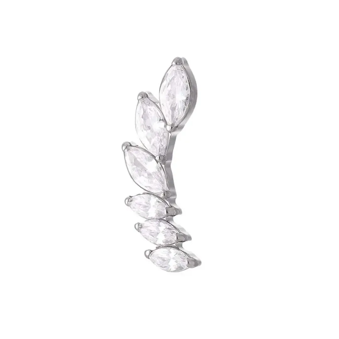 Tremun Titanium Threaded End Zoe Left Orientation - White CZ