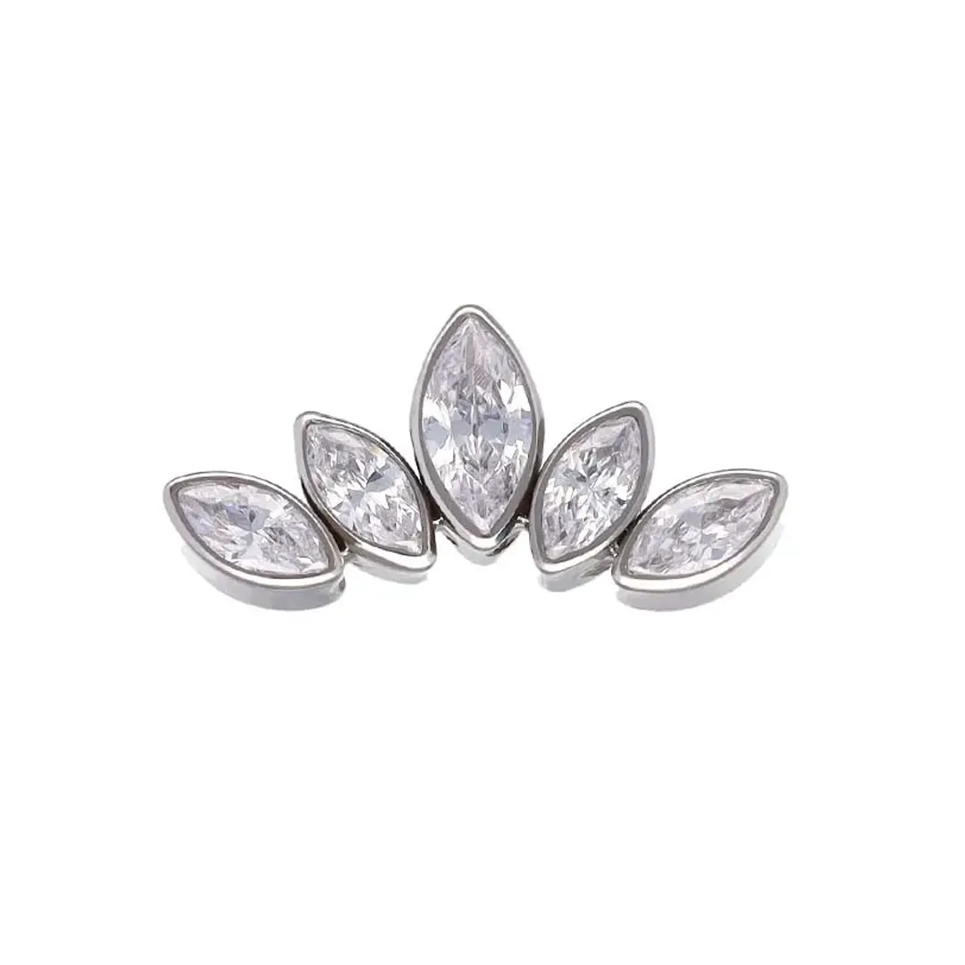 Tremun Titanium Threaded End Pam Crown - White CZ
