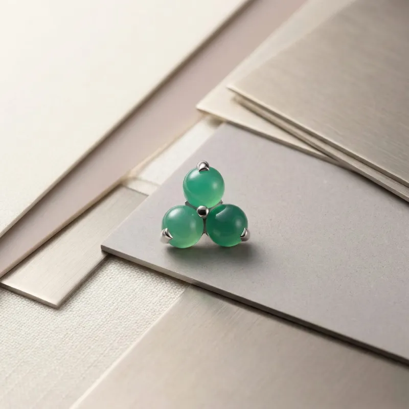 Tremun Titanium Threaded End Trinity -  Green Onyx Synthetic