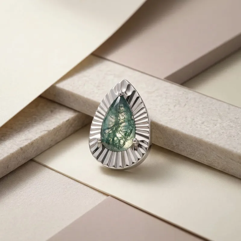 Tremun Titanium Threaded End Aurora - Moss Agate