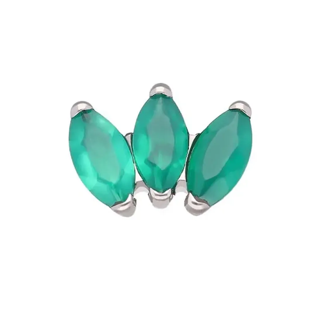 Tremun Titanium Threaded End Marquise 3 - Green Onyx Synthetic Tremun Titanium Threaded End Marquise 3 - Green Onyx Synthetic